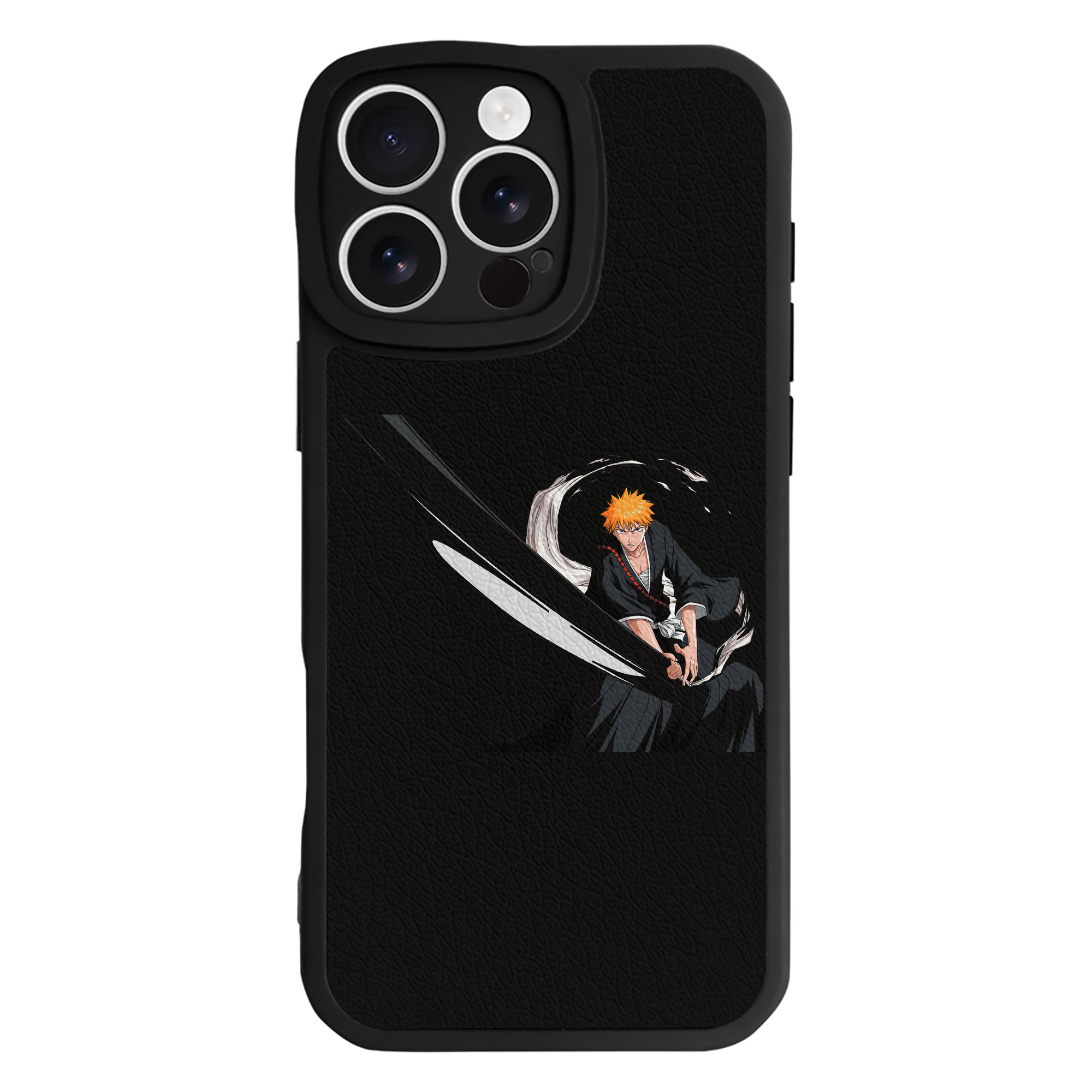 ブリーチ 黒崎一護（くろさき いちご）BLEACH Kurosaki Ichigo 【iPhone 16シリーズ対応】シリコンスマホケース（レザー調） 材質：シリコン